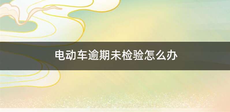 电动车逾期检验怎么处理-有驾 电动车逾期检验怎么处理-有驾